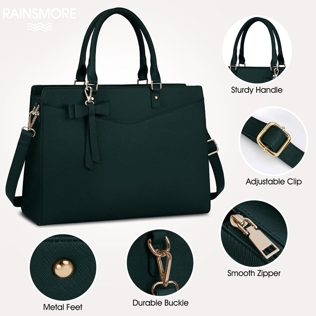 Women's Laptop Tote Bag with Shoulder Strap and Multiple Compartments - Image 2