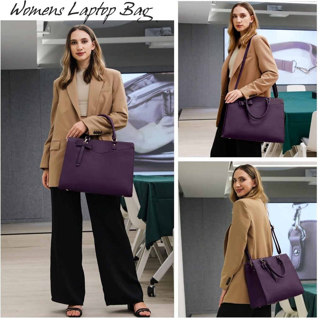 Women's Laptop Tote Bag with Shoulder Strap and Multiple Compartments - Image 35
