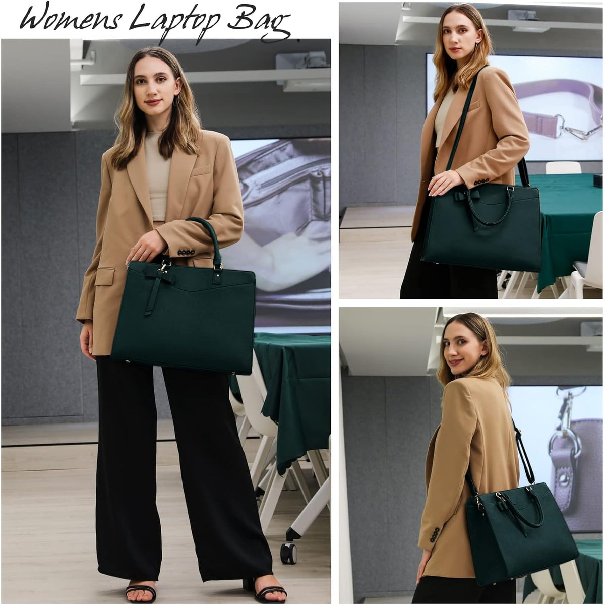 Women's Laptop Tote Bag with Shoulder Strap and Multiple Compartments - Image 5