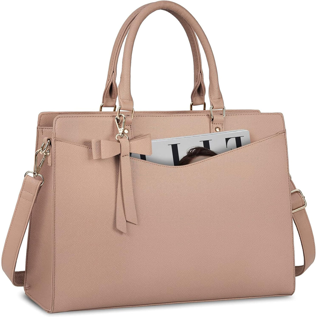 Women's Laptop Tote Bag with Shoulder Strap and Multiple Compartments - Image 7