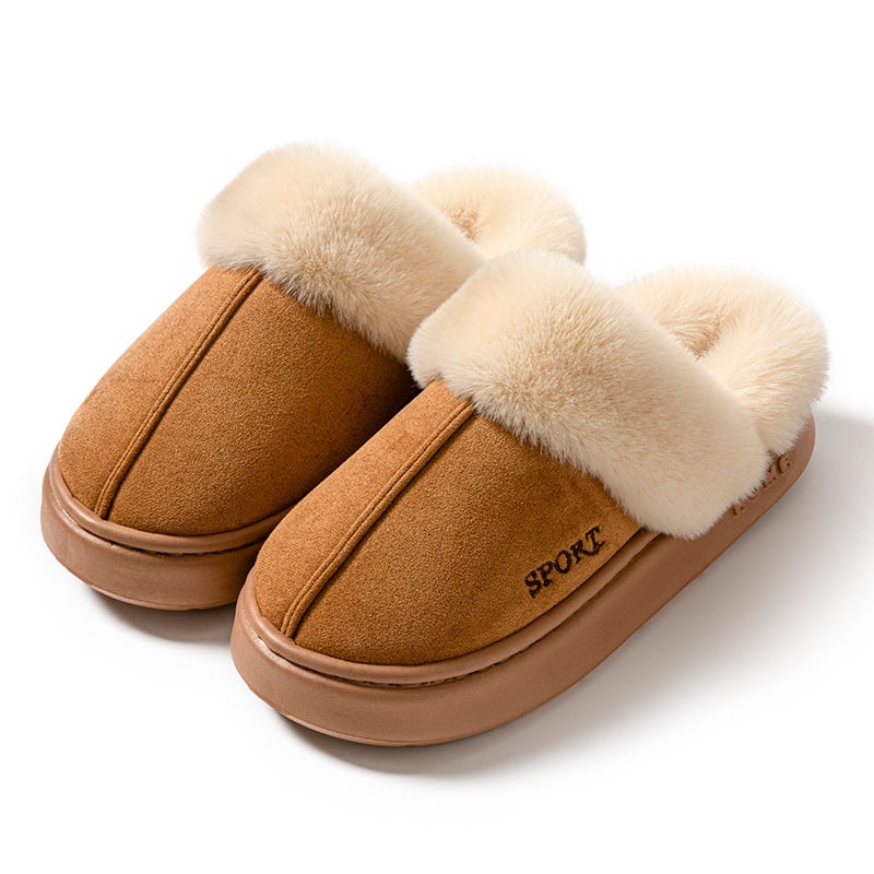 Women's Platform Slippers with Faux Fur Lining and Suede Upper - Image 5