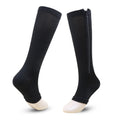 Zipper Compression Socks with Open Toe and Knee High Graduated Support for Travel - Image 14