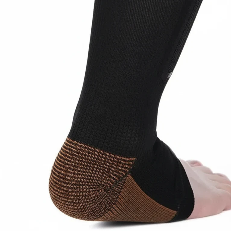 Zipper Compression Socks with Open Toe and Knee High Graduated Support for Travel - Image 5
